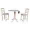 International Concepts Round 42 in Rd Ped Gathering Ht Table, 2 Stools, Unfinished, Ready to Finish, 42 in W, 42 in L, Wood K-42DPT-S402-2 - alternate 2